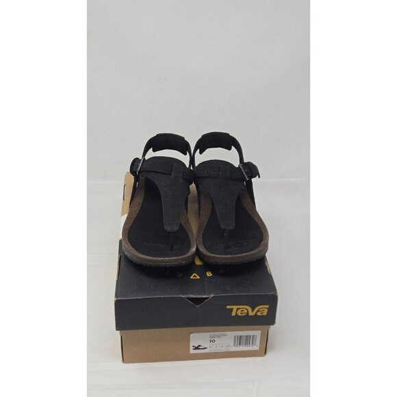 Teva Mahonia 3 Point Wedge black Sandal Women's size 10 - Picture 3 of 9